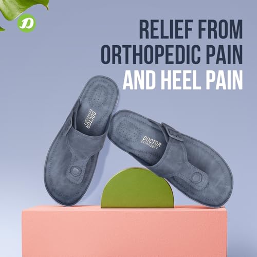 Image of DOCTOR EXTRA SOFT Womens Flat Memory Foam Slippers /Flip-Flops Fashion Stylish Casual Comfortable Diabetic Orthopedic Lightweight Synthetic Slip-On Sandals With Adjustable Buckle For Girls D-630