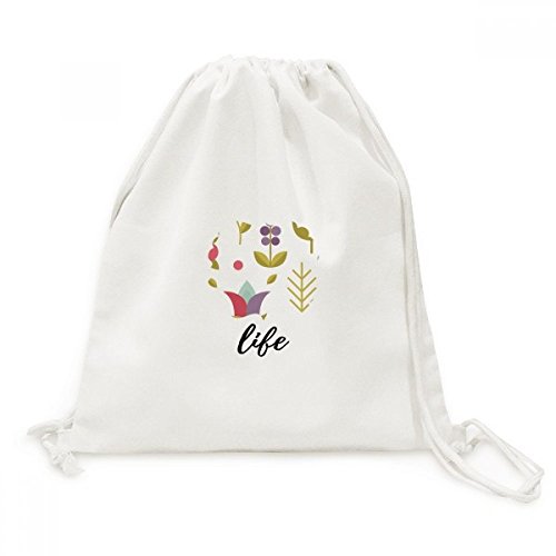 Drawstring Backpack Illustration Fleur Sac à cordon idéal pour voyage et randonnée quotidienne
