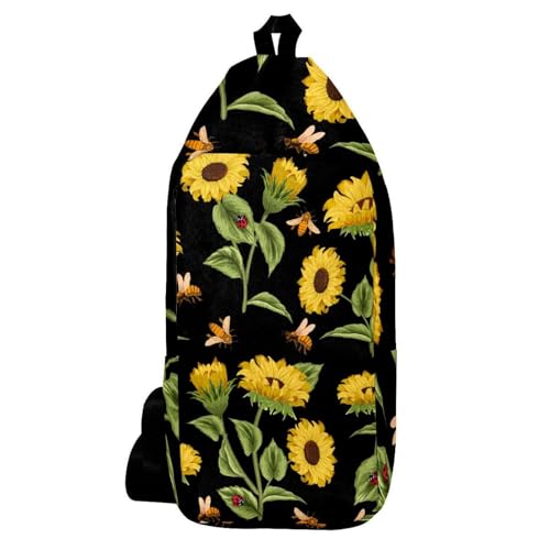 Sac à bandoulière pour voyage et balade nature au motif de jardin