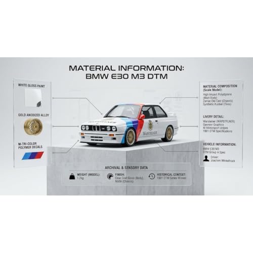 Image of 1:24 BMW M3 E30 Retro Rally Pullback Toy Car with Sound & Lights - Diecast Sports Racing Model for Kids & Collectors (Random Color)[Pack of 1]