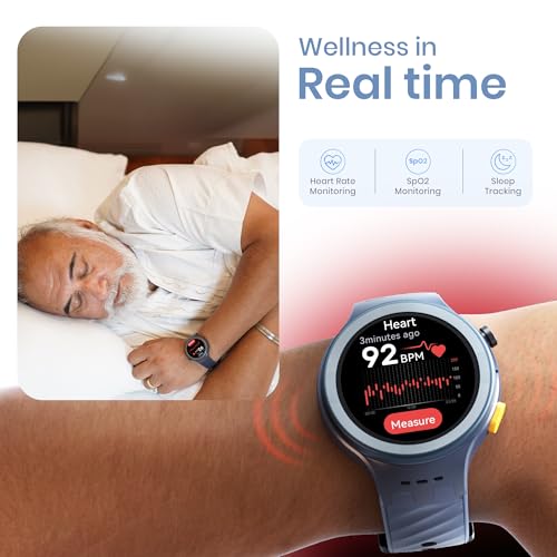 Image of AGEasy Protec Fall Detection Smartwatch for Seniors with 4G LTE Calling, SOS Button for Emergencies, 1.28 inch AMOLED Display, IP68 Water Resistance, Pill Reminder & One Full Day Battery Life (Rich Gray)