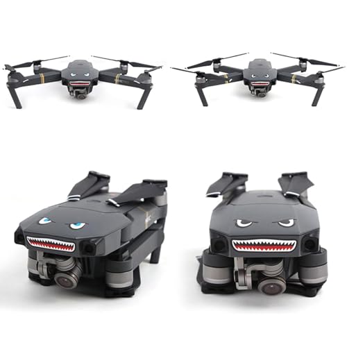 2 Set Aufkleber und Akku Aufkleber für DJI Mini 3 Pro/Mavic 3/Air 2s/Mini 2/Mavic Air 2/Mavic Mini/Mavic Pro/Spark Drone Skin Sticker Wasserdicht Hai Aufkleber Aufkleber