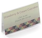 Set of 40, Plastic Name Tag Tents for Business Cards, Tabletop Sign Holder Display Frames with Slide-in Design, Double-Sided