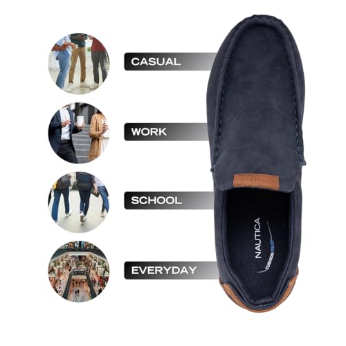 Nautica Men's Slip-On Loafers Casual Moc Toe Sneakers Boat Shoes Slipper for Men – Lightweight & Comfortable - Derwin3