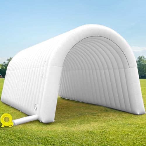Image of OZIS 24FT Inflatable Tunnel Sports Entrance with Installed Blower Inflatable Tunnel Tent for Business Advertising Event Exhibition Promotion,Street,Shop,Supermarket,School(White, 24x10x10Ft)
