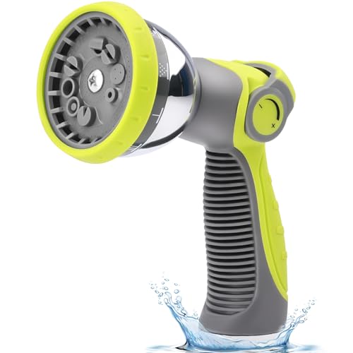 Bietor Heavy-Duty Hose Pipe Spray Gun Leak-Proof Hose Spray Gun with 10 Patterns and Water Flow Control High Pressure Garden Hose Nozzle for Watering Washing Car Cleaning
