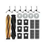 rjpbk Staubsauger Hauptseitenbürste, passend for Dreame Aqua 10 Pro Track Zubehör Filter Mopp Tuch Staubbeutel Ersatzteile Staubsaugerbürsten und Filter(Set 3)