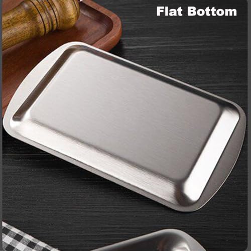 Bandeja de metal para servir en cafeterías acero inoxidable rectangular 23x14 7