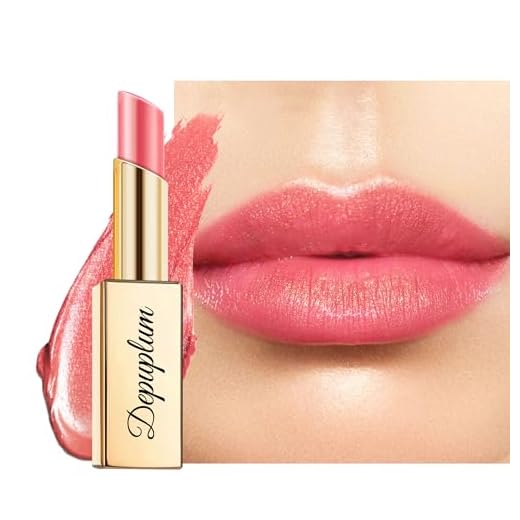 Depuplum Peach Pink Lipstick Moisturizing for Women Shimmer Tinted Lip Balm Hydrating Nourishing Lip Gloss Vegan& Cruelty Free Lip Makeup, ZG107 Candy