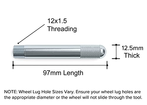Steel Wheel Hanger Alignment Pin Guide Tool - Metric 12X1.5 Threads - Wheel Lug Bolt Automotive Mechanic Tool Compatible With Bmw Mercedes Volkswagen, Wheel Mounting Guide Bolt M12X1.5 1Pc #TOP1
