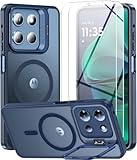Magnetic Case for Motorola Moto G 5G 2025/ G 5G 2026/ G Play 2026,Moto G 5G 2026 Phone Case with 2X Screen Protector [Built-in Camera Ring Stand][Fit for MagSafe] Translucent Shockproof Cover,Blue