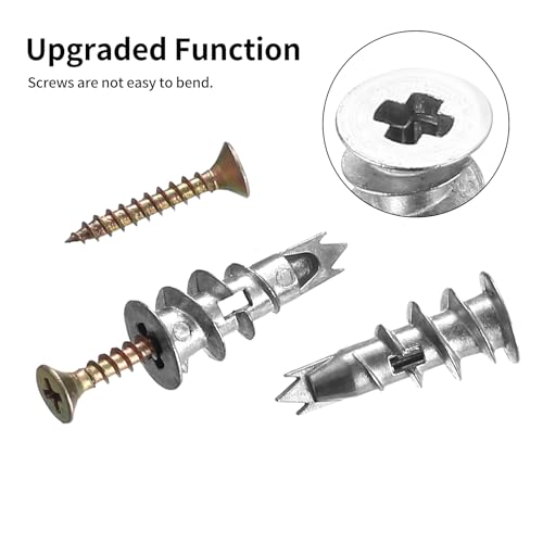 Miniatura 5 de 146 Pcs M4 Tacos Con Tornillos Autoperforantes, Tornillos Y Tacos Para Placas De Yeso Autoperforantes Para Fijación En Placas De Yeso Hormigón Ladrillo