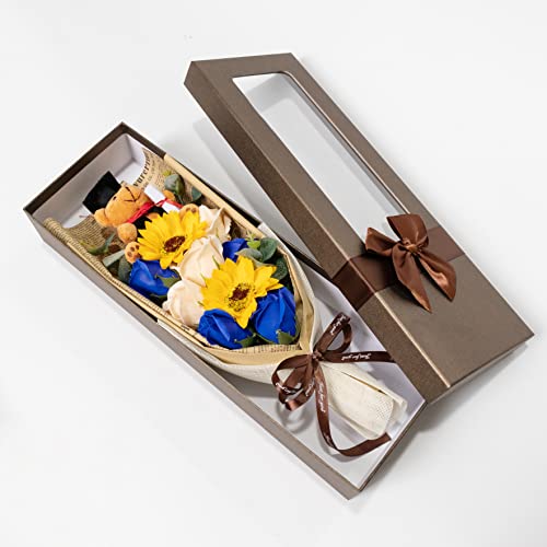 Ansuma 201 13 Inch Graduation Rose Sunflower Scented Soap Flower Bouquet Mini Plush Graduation Teddy Bear thumb #5