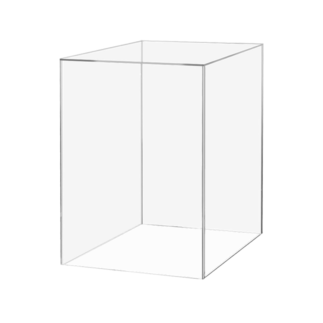 8" x 8" x 12" Clear Acrylic Display Box with One Open Side No Lid Versatile Rectangular Dust Cover Plexiglass Merchandise Storage Bin or Retail