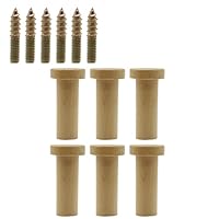 JVHLOV 6Pcs Towel Hooks for Drilling, Wooden Hooks Wooden Coat Hook, Hat Hooks Wooden Coat Pegs Coat Hanger, for Kitchen and Bedroom(Wood Colo)