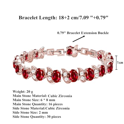 Image of LMXXVJ Fashion Tennis Bracelet Created Emerald White Gold Plated Charm Bracelet Gifts Jewelry for Women