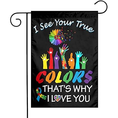 I Love Someone with Autism Flag 3x5 Ft Fade Proof Outdoor/Inside Autism Awareness Puzzle Piece Inspirational Breeze Flag Garden House Home Decor Double Stitched with Metal Grommets Cover