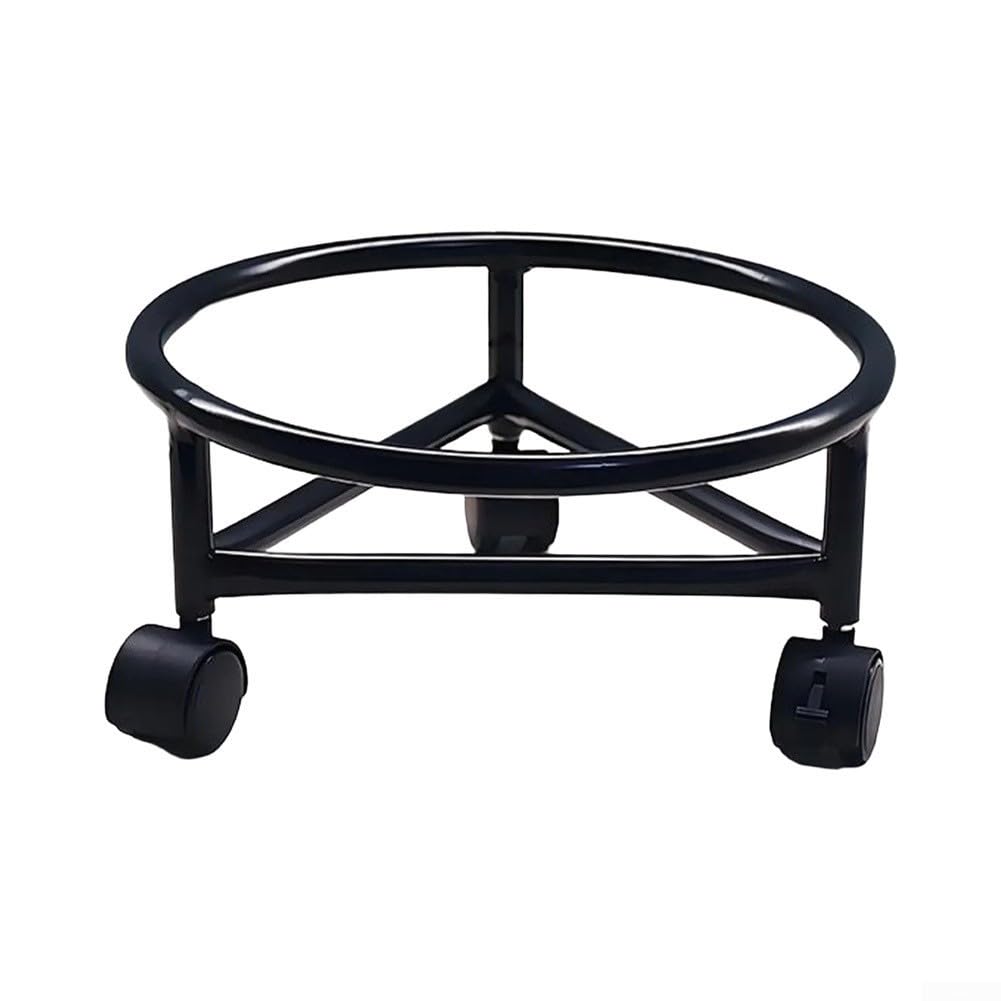 Portavasi rotondo in metallo con ruote bloccabili (35 cm)