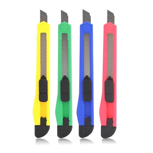 4 Pack Box Cutter Utility Knife Mini Box Cutters Retractable Opener Professional Razor Blade Knives Small Snap Off Paper Knife by Untrytb