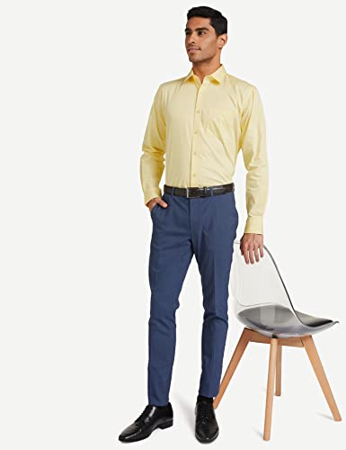Image of Amazon Brand - Symbol Men's Solid Cotton Formal Shirt | Plain | Full Sleeve - Regular Fit (Available in Plus Sizes)