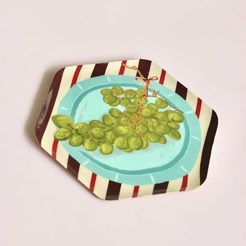 Image of The Wishing Chair Vintage Reserve Metal Wall Plate, Green Grapes