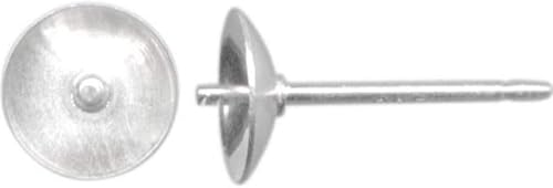 Miniatura 6 de Adabele 200pcs Pendientes Hipoalergénicos Pendientes de Latón Chapado en Plata 0.118 in Taza de Perla de Ajuste Pequeño con Espalda de Seguridad
