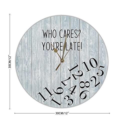Reloj de pared redondo de 12 pulgadas silencioso de madera miniatura 2