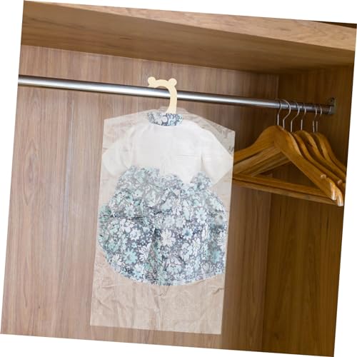 Wakauto 60Pcs Kids Garment Covers Plastic Dry Cleaning Bags for Children's Clothing Dustproof Clothes Bag Hanging Storage for Home and Travel3