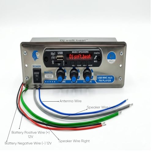 Image of 4440 Dual IC Single Din Car Stereo, USB Playback, Bluetooth, FM Player, with Remote Control