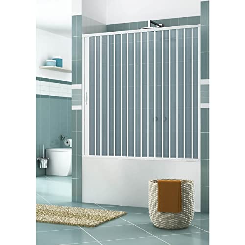 Rollplast - Bast1loncc28170 cuadro de baño plegable, tenue. 170 x h 150 cm, de pvc, de un lado, de una sola puerta con apertura lateral., blanco