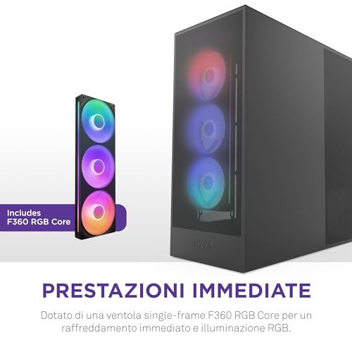 NZXT H7 Flow RGB | Case Airflow ATX mid-tower con ventole RGB | Ventole sul fondo per raffreddare la GPU | Unità ventola single-frame RGB da 360mm | Gestione cavi | Nero - Immagine 2