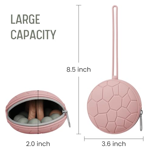 Image of Silicone Pacifier Holder Case, BPA-Free Newborn Baby Silicone Pacifier Holder for Boys & Girls (Soft Lilac /Blush)