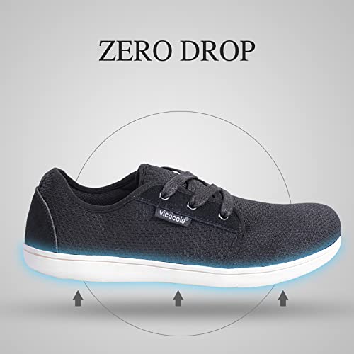 Vicocole Men's Barefoot Shoes Zero Drop Sneakers Wide Toe Box Minimalist Lightweight Shoes U122Czxxx611.De-Black.beige-11 #TOP3