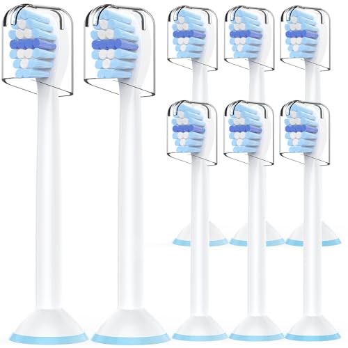 Testine di Ricambio Compatibili con Philips Sonicare, Testine Spazzolino Elettrico, Mini, Testine di Ricambio di Ricambio Elettriche, 8 Pezzi, Bianco