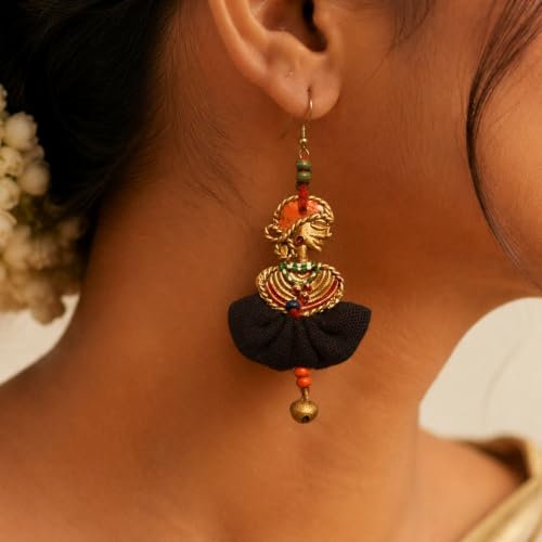 Image of Royal Queen & Empress Handcrafted Tribal Dhokra Earrings Collection for Women - Statement Ethnic Designs in Multiple Colours