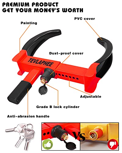 Tevlaphee Universal Wheel Clamp Lock
