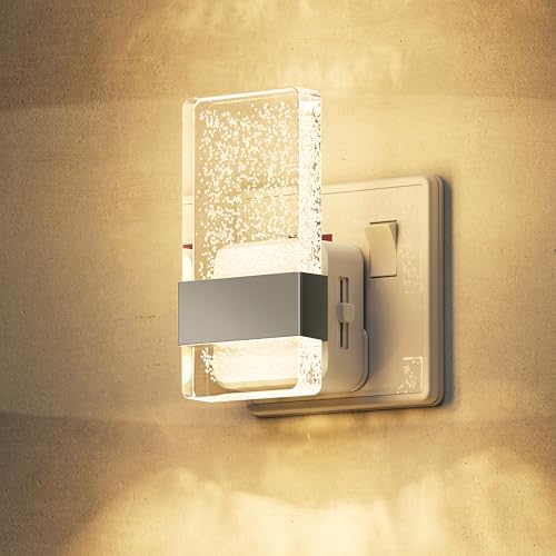 LOHAS-LED Night Light Plug in Wall, Acrylic Nightlight with Dusk to Dawn, Dimmable Nightlight 0-100LM, 3000K Warm White, Plug in Night Light for Hallway, Bathroom, Bedroom, Kitchen