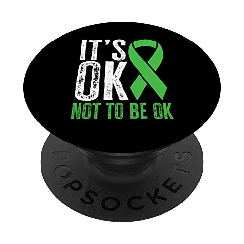 Mental Health Awareness It's Ok Not To Be Ok PopSockets Swappable PopGrip, Black