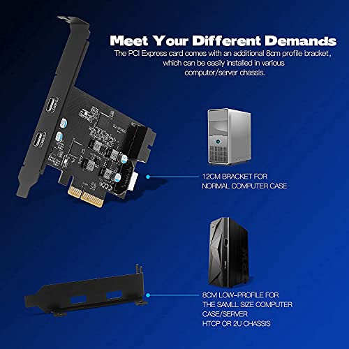 Usb C Pcie Expansion Card Superspeed 10Gbps With 2 Usb C And 2 Internal Port(Type-E,19 Pin Usb 3.0 Header) Pci-E Add On Cards Pci Express Front Panel Adapter For Desktop Pc #TOP4