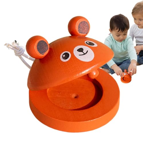 Castagnettes pour , castagnettes à doigts en bois - Tableau de clap de rythme à motif animalier avec ficelle | Jouets d'éducation précoce pour garçons et filles à partir de 3 ans, castagnettes musical