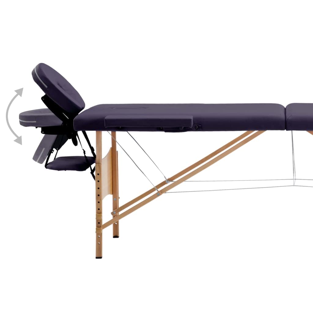 Massageliege Klappbar 2-Zonen mit Holzgestell Lila,Gesundheit & Schönheit,Körperpflege,Massage & Entspannung,Massagetische,Lila,16.05 kg-110186