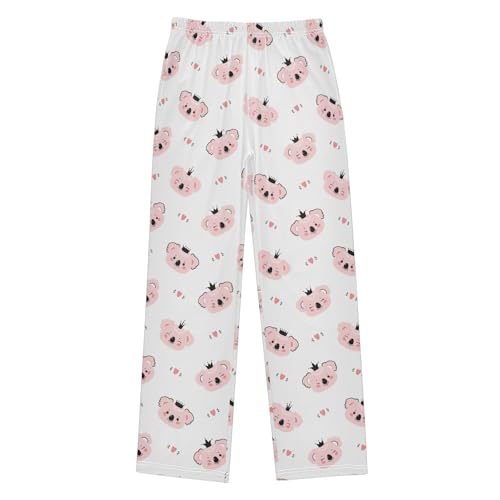 Princess Koala Love Boys Long Pants Soft Trousers Elastic Waist Kids Lounge Bottoms with Pockets S-XL