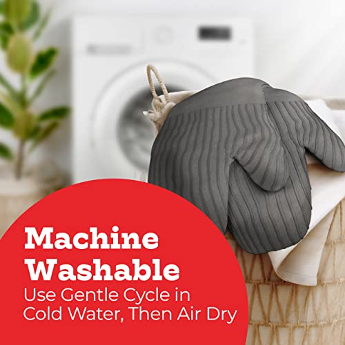 Big Red House Heat-Resistant Oven Mitts - Set Of 2 Silicone Kitchen Oven Mitt Gloves, Grey #TOP6