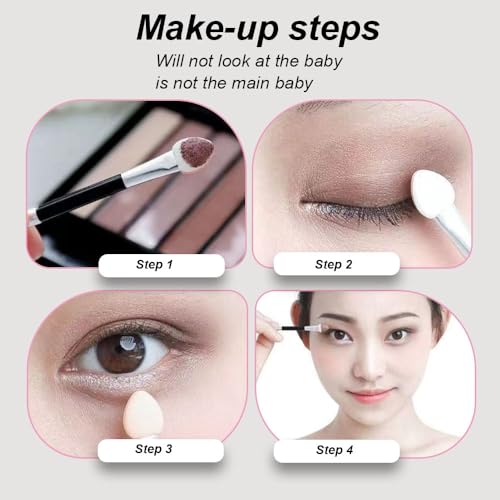 Lidschatten Pinsel, 12 Pcs Sponge Eyeshadow Brush, Lidschatten Pinsel Doppelseitige Color, Lidschattenpinsel