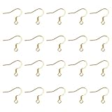 Ganchos para pendientes: ganchos para pendientes de acero inoxidable dorado 100pcs y un recipiente de cuentas de plástico.