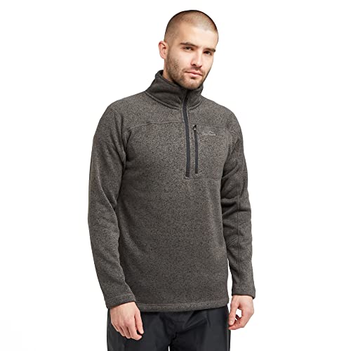 Image of Peter Storm Men's Hohokum Fleece, Half-Zip, High Neck, 100% Polyester, Melange Knit, Brushed, 300GSM (UK, Alpha, XL, Regular, Regular, Grey)
