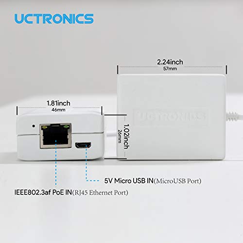Adaptador Ethernet y de alimentación PoE para Raspberry Pi Zero, Fire TV Stick, Chromecast y Google Mini, compatible con IEEE 802.3af miniatura 2