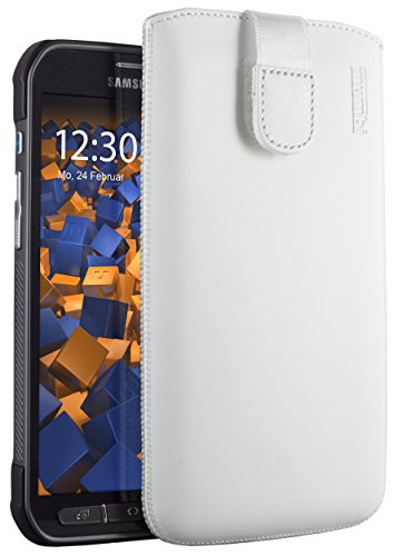 mumbi Genuine Leather Case Compatible with Samsung Galaxy S5 Active White