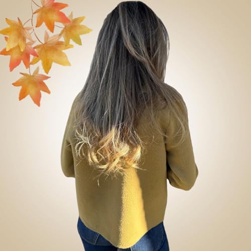 Women's Lapel Cropped Sweater Blazer – Wool Blend Coat for Office, Travel & Everyday Style4