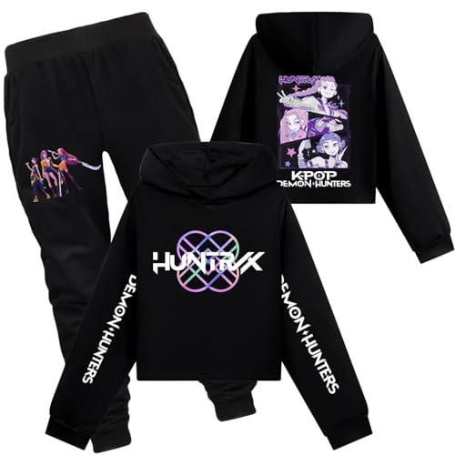 DOPOCQ Girls Tracksuits Music Pop Singer 2PCS Long Sleeve Hoodie Jogging Pants Set Cartoon Anime Clothing Outfit - Main Image